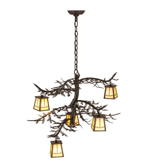 Pine Branch Valley View 5 Light 29" Wide Chandelier