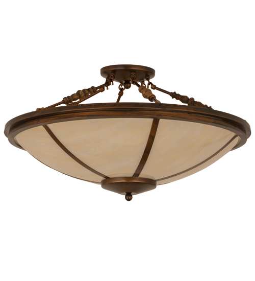 Commerce 4 Light 31" Wide Semi-Flush Bowl Ceiling Fixture - Vintage Copper Finish