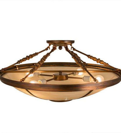 Commerce 4 Light 31" Wide Semi-Flush Bowl Ceiling Fixture - Vintage Copper Finish