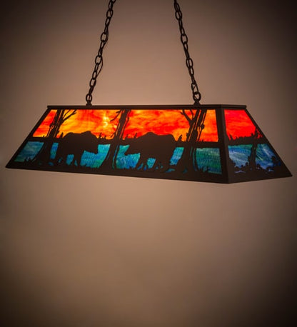 Bear at Lake 6 Light 17" Wide Linear Pendant