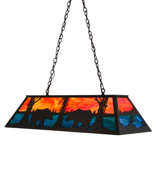 Bear at Lake 6 Light 17" Wide Linear Pendant