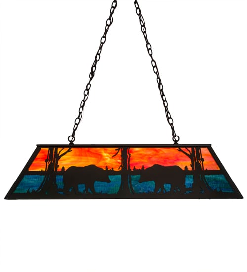 Bear at Lake 6 Light 17" Wide Linear Pendant