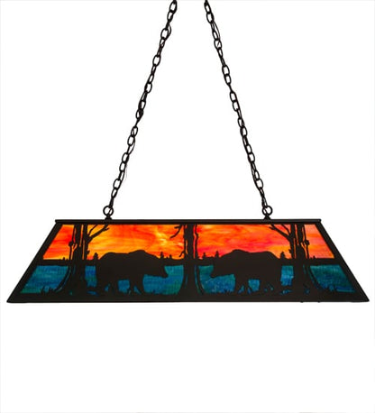 Bear at Lake 6 Light 17" Wide Linear Pendant