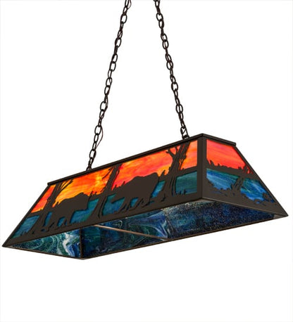 Bear at Lake 6 Light 17" Wide Linear Pendant