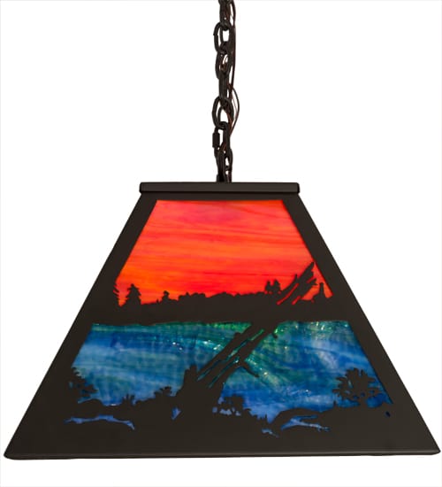 Bear at Lake 6 Light 17" Wide Linear Pendant