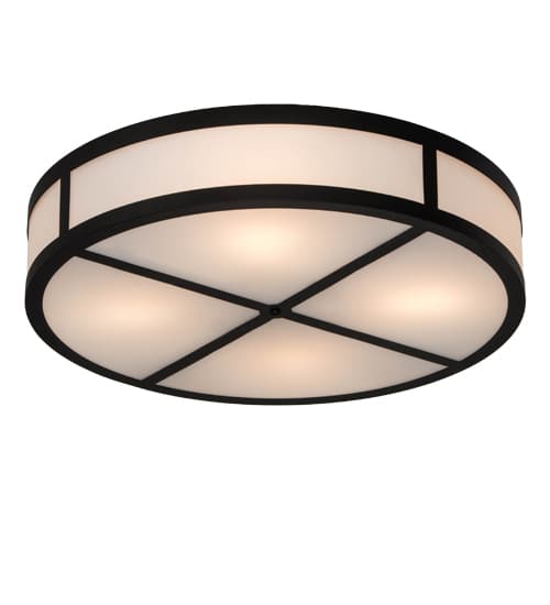 Smythe Craftsman 4 Light 30" Wide Semi-Flush Drum Ceiling Fixture