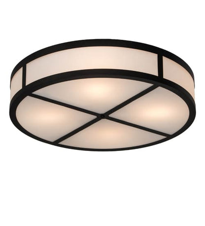 Smythe Craftsman 4 Light 30" Wide Semi-Flush Drum Ceiling Fixture