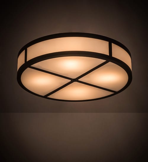 Smythe Craftsman 4 Light 30" Wide Semi-Flush Drum Ceiling Fixture