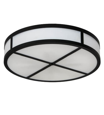 Smythe Craftsman 4 Light 30" Wide Semi-Flush Drum Ceiling Fixture