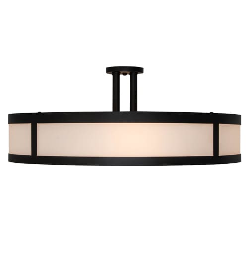 Smythe Craftsman 4 Light 30" Wide Semi-Flush Drum Ceiling Fixture