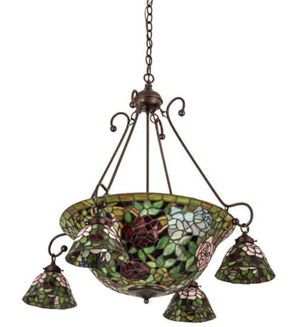 Tiffany Rosebush 5 Light 36" Wide Chandelier