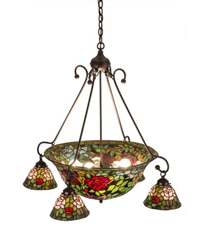 Tiffany Rosebush 5 Light 36" Wide Chandelier