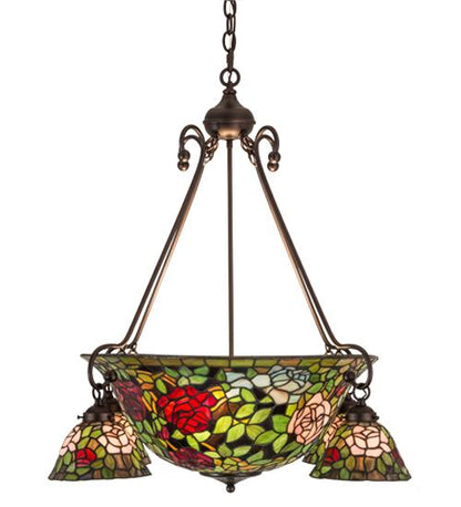 Tiffany Rosebush 5 Light 36" Wide Chandelier