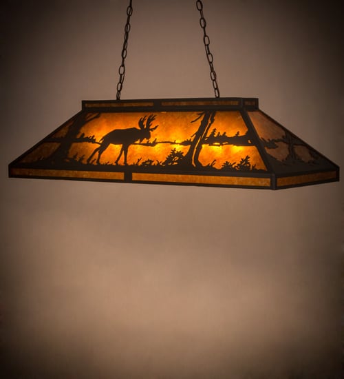 Moose and Black Bear 9 Light 18" Wide Linear Pendant