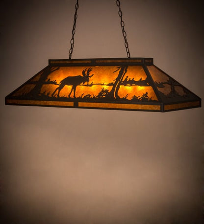 Moose and Black Bear 9 Light 18" Wide Linear Pendant