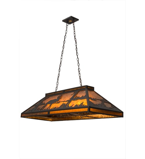 Moose and Black Bear 9 Light 18" Wide Linear Pendant