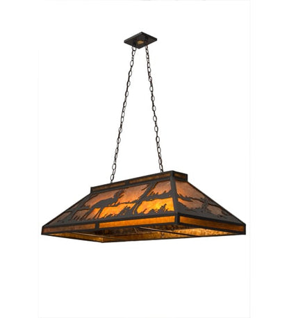 Moose and Black Bear 9 Light 18" Wide Linear Pendant