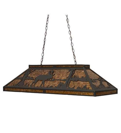 Moose and Black Bear 9 Light 18" Wide Linear Pendant