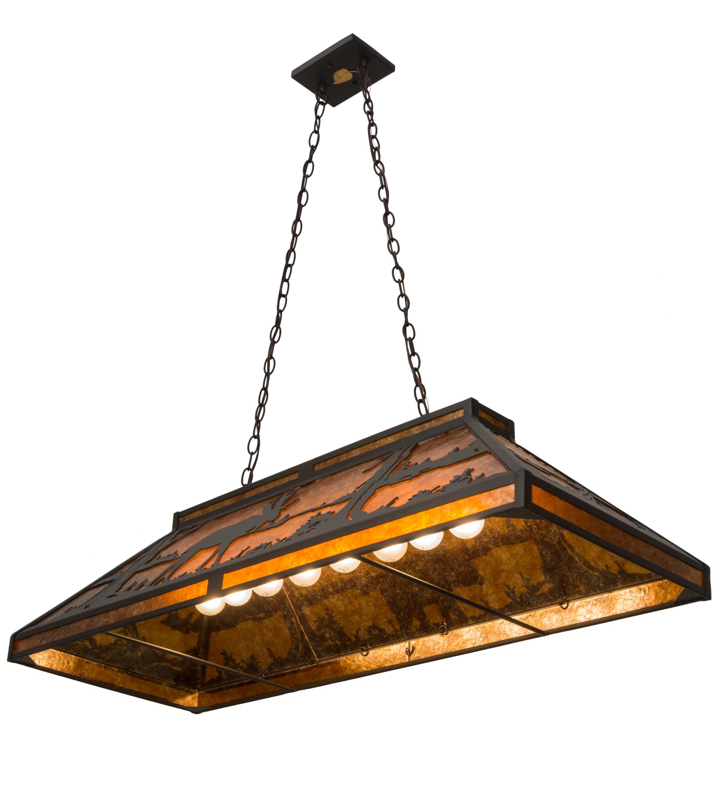 Moose and Black Bear 9 Light 18" Wide Linear Pendant