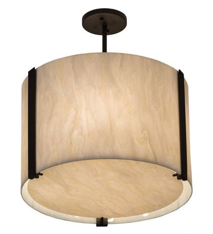 Cilindro 4 Light 18" Wide Semi-Flush Cylinder Ceiling Fixture - Oil Rubbed Bronze Finish