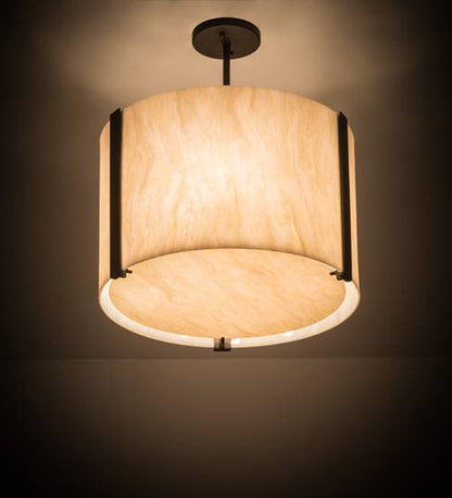 Cilindro 4 Light 18" Wide Semi-Flush Cylinder Ceiling Fixture - Oil Rubbed Bronze Finish