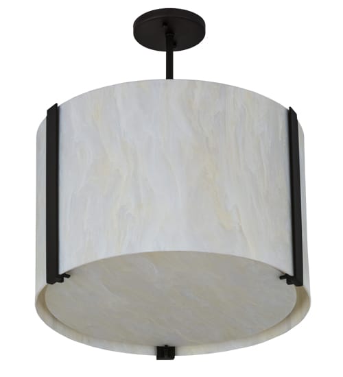 Cilindro 4 Light 18" Wide Semi-Flush Cylinder Ceiling Fixture - Oil Rubbed Bronze Finish