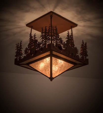 Wildlife at Pine Lake 4 Light 33" Wide Semi-Flush Ceiling Fixture