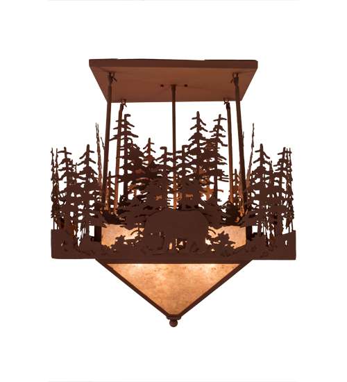 Wildlife at Pine Lake 4 Light 33" Wide Semi-Flush Ceiling Fixture