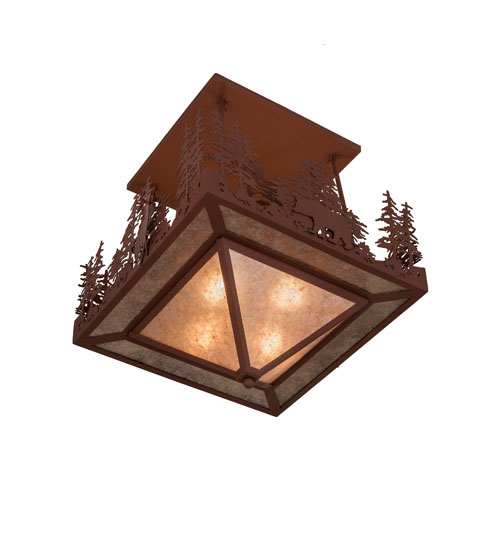 Wildlife at Pine Lake 4 Light 33" Wide Semi-Flush Ceiling Fixture