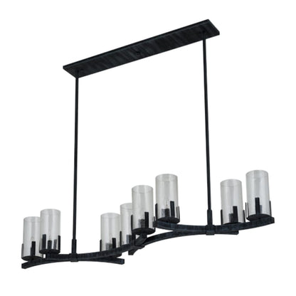 Meyda Tiffany Long Cero 8 Light 53" Wide Linear Chandelier