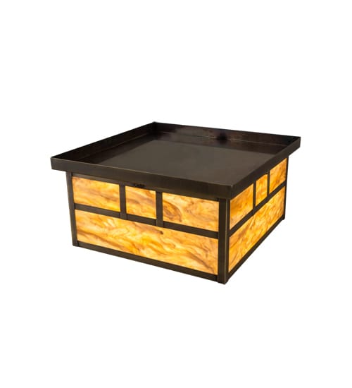 Hyde Park Double Bar Mission 4 Light 29" Wide Flush Mount Square Ceiling Fixture