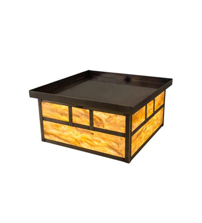 Hyde Park Double Bar Mission 4 Light 29" Wide Flush Mount Square Ceiling Fixture