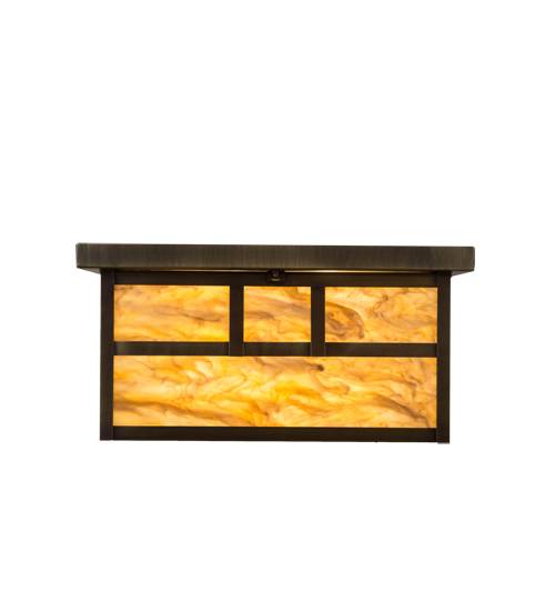 Hyde Park Double Bar Mission 4 Light 29" Wide Flush Mount Square Ceiling Fixture