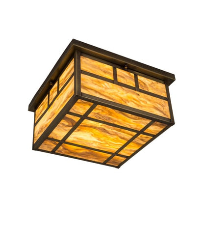 Hyde Park Double Bar Mission 4 Light 29" Wide Flush Mount Square Ceiling Fixture