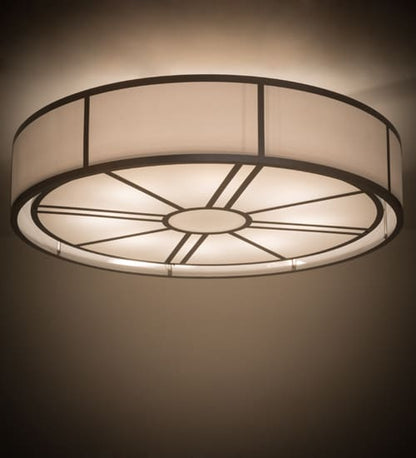 Cilindro Milwaukee 8 Light 72" Wide Semi-Flush Drum Ceiling Fixture