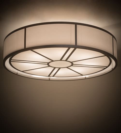 Cilindro Milwaukee 8 Light 72" Wide Semi-Flush Drum Ceiling Fixture
