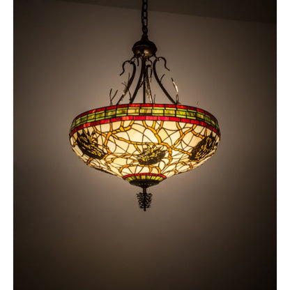 Meyda Tiffany Pinecone 4 Light 24" Wide Pendant