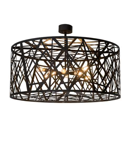 Birds Nest 8 Light 54" Wide Semi-Flush Drum Ceiling Fixture