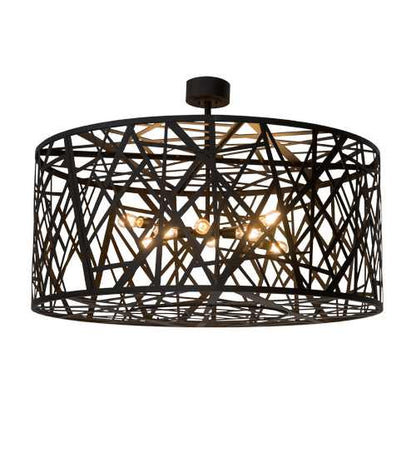 Birds Nest 8 Light 54" Wide Semi-Flush Drum Ceiling Fixture