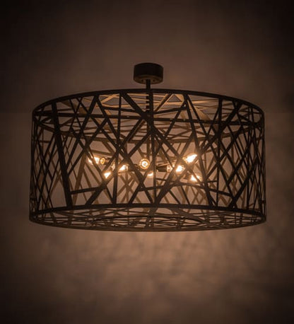 Birds Nest 8 Light 54" Wide Semi-Flush Drum Ceiling Fixture