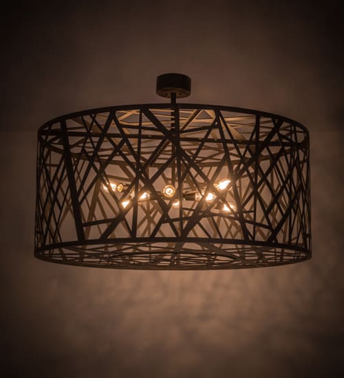 Birds Nest 8 Light 54" Wide Semi-Flush Drum Ceiling Fixture