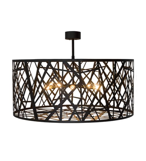 Birds Nest 8 Light 54" Wide Semi-Flush Drum Ceiling Fixture