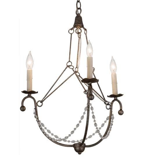 Kaitlynn 3 Light 22" Wide Beaded Candle Style Chandelier