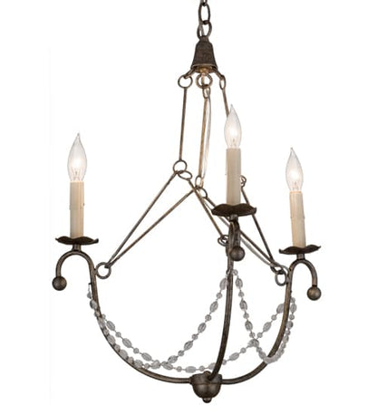 Kaitlynn 3 Light 22" Wide Beaded Candle Style Chandelier
