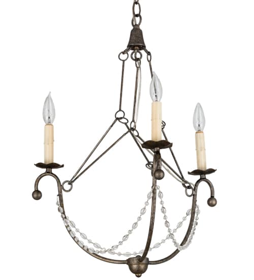 Kaitlynn 3 Light 22" Wide Beaded Candle Style Chandelier