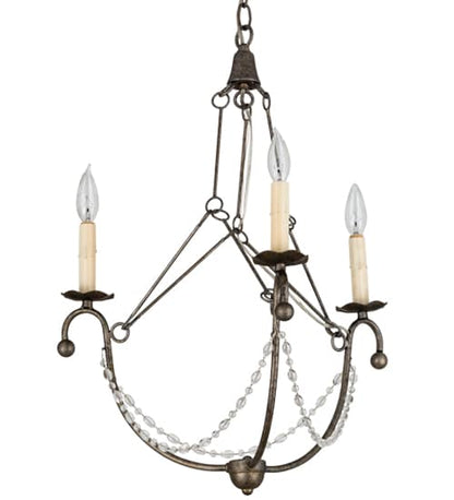 Kaitlynn 3 Light 22" Wide Beaded Candle Style Chandelier