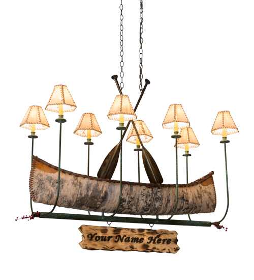 Personalized Canoe 8 Light 24" Wide Linear Chandelier