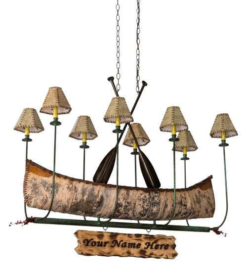 Personalized Canoe 8 Light 24" Wide Linear Chandelier