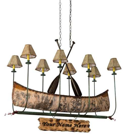 Personalized Canoe 8 Light 24" Wide Linear Chandelier
