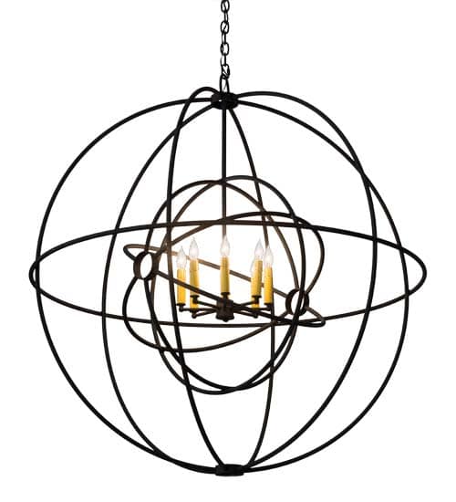 Atom Enerjisi 8 Light 43" Wide Taper Candle Globe Chandelier